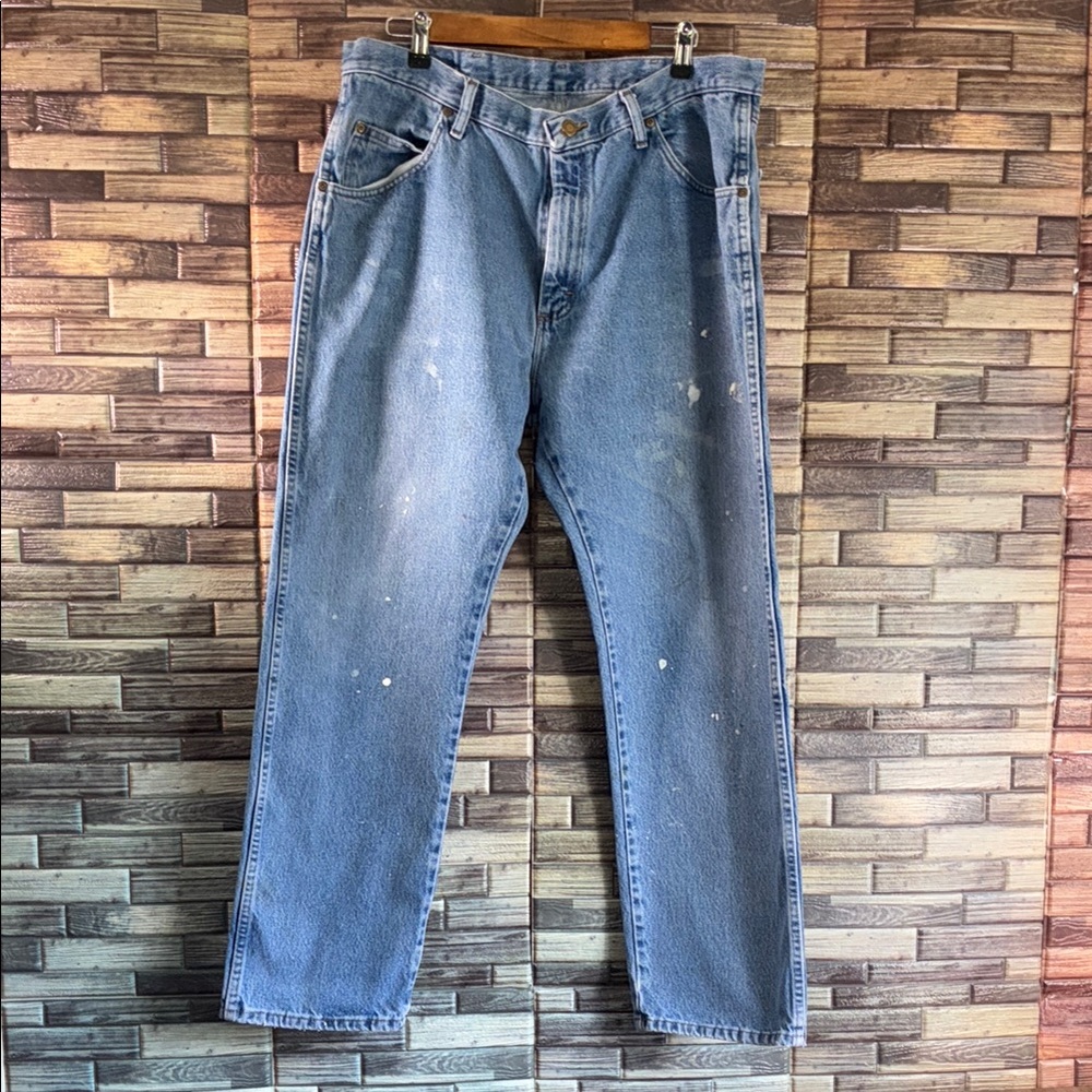 Pre owned Wrangler Light Blue Regular Fit Work Jeans 38x30